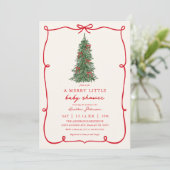 A Merry Little Christmas Baby Shower Kaart (Staand voorkant)