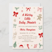 A Merry Little Christmas Baby Shower Kaart (Voorkant)