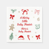 A Merry Little Christmas Baby Shower Servet (Voorkant)
