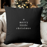 "A Merry Little Christmas Black and White  Kussen<br><div class="desc">"Bring timeless elegance to your holiday decor with this A Merry Little Christmas Black and White Minimalistic Pillow. Featuring a sleek black and white design with a minimalist touch, this pillow complements modern and neutral spaces, adding a cozy yet sophisticated look to any room. Perfect as a holiday accent or...</div>