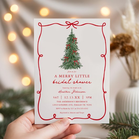 A Merry Little Christmas Bridal Shower Kaart