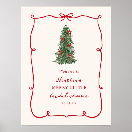 A Merry Little Christmas Bridal Shower Welcome Poster (Voorkant)
