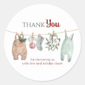 A Merry Little Christmas Clothes Thank You Ronde Sticker (Voorkant)