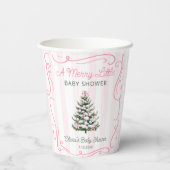 A Merry Little Christmas Tree Baby Shower Papieren Bekers (Achterkant)