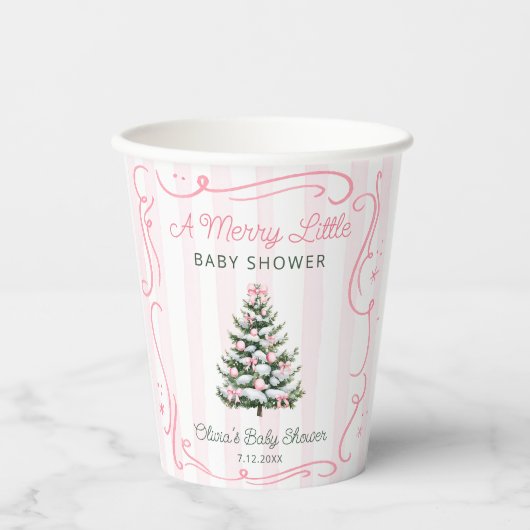 A Merry Little Christmas Tree Baby Shower Papieren Bekers (Voorkant)