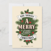 A Merry Little Christmas Vintage Feestdagenkaart (Voorkant)