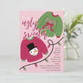 A Merry Ugly Sweater Holiday Party Invitation Kaart (Staand voorkant)
