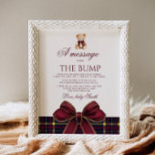 A message from the bump Teddy Bear Red Bow Poster