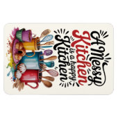 A Messy Kitchen Is A Happy Kitchen Magnet Magneet (Horizontaal)