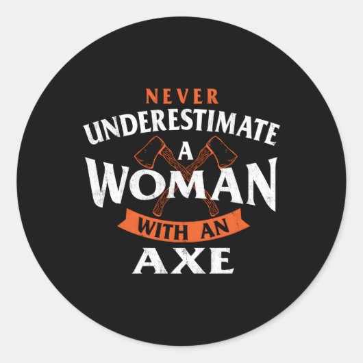 A met een bijl die Chet houthakker gooit Ronde Sticker (Voorkant)