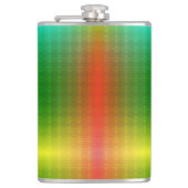A metallic flask with a gradient green to yellow  heupfles (Voorkant)