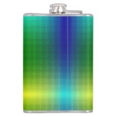 A metallic flask with a gradient green to yellow  heupfles (Achterkant)