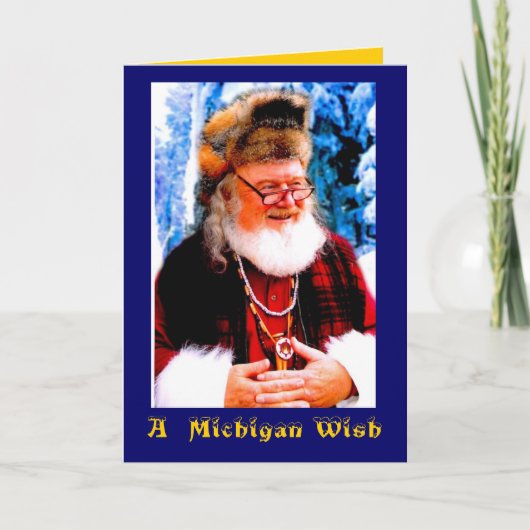 A Michigan Christmas Wish Feestdagen Kaart (Voorkant)