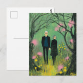 A Middle Aged Couple Walk in the Woods Briefkaart (Voorkant / Achterkant)