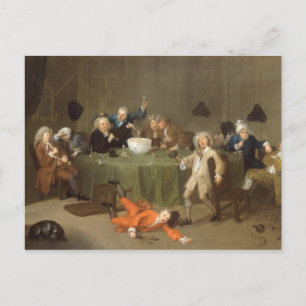 A Midnight Modern Conversation, c.1732 (olie op bl Briefkaart