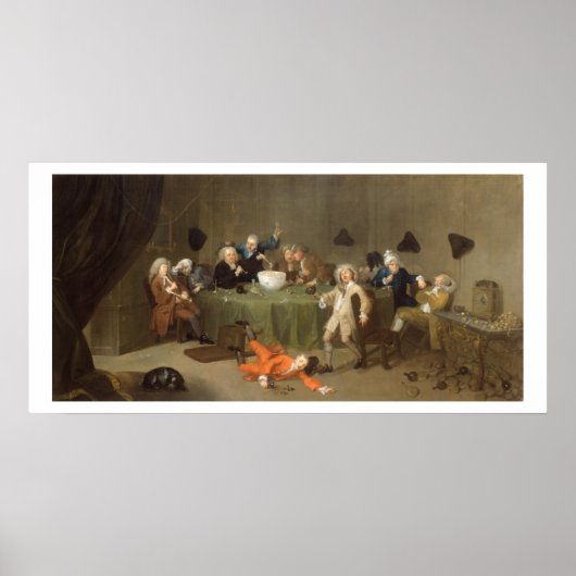 A Midnight Modern Conversation, c.1732 (olie op bl Poster (Voorkant)