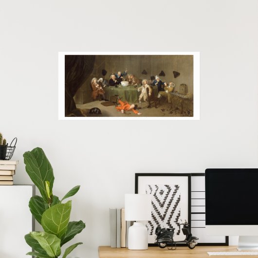 A Midnight Modern Conversation, c.1732 (olie op bl Poster (Thuiskantoor)