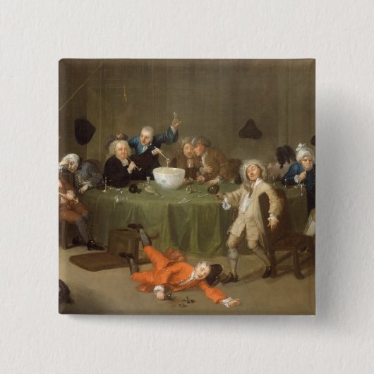 A Midnight Modern Conversation, c.1732 (olie op bl Vierkante Button 5,1 Cm (Voorkant)