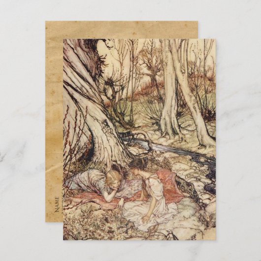 A Midsummer Night's Dream Save the Date Briefkaart (Voorkant / Achterkant)