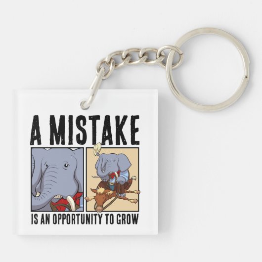 A Mistake Is An Opportunity To Grow Elephant Sleutelhanger (Achterkant)