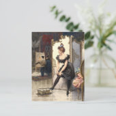 A Model Fastening Her Garter In An Artist's Studio Briefkaart (Staand voorkant)