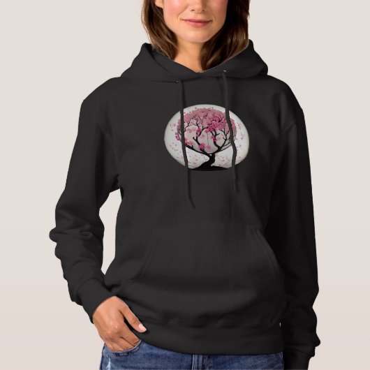 A Modern and Trendy Take on Cherry Blossoms Globe Hoodie (Voorkant)
