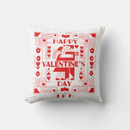 A modern Bauhaus personalized Valentine’s Day Kussen
