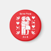 A modern Bauhaus personalized Valentine’s Day Magneet (Voorkant)