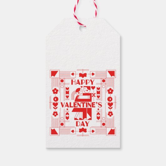 A modern Bauhaus-style Valentine’s Day Cadeaulabel (Achterkant)