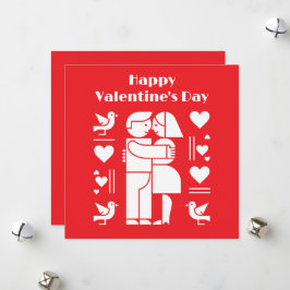 A modern Bauhaus-style Valentine’s Day Feestdagenkaart