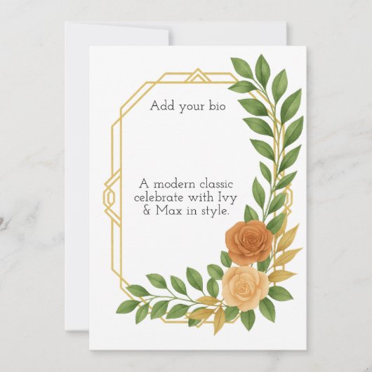 A modern classic for your big day. kaart (Voorkant)