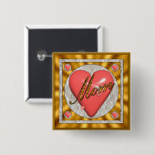 A Moeders Hart Buttonnen Vierkante Button 5,1 Cm (Voorkant /achterkant)