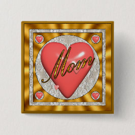 A Moeders Hart Buttonnen Vierkante Button 5,1 Cm