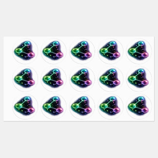 A Molecule sticker. Labels