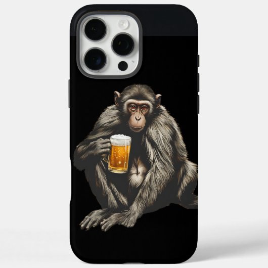 a monkey with a beer in its hand Case-Mate iPhone case (Achterkant)