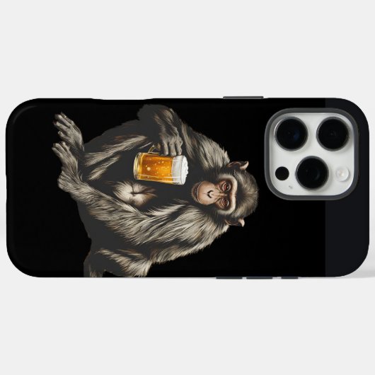 a monkey with a beer in its hand Case-Mate iPhone case (Achterkant (horizontaal))