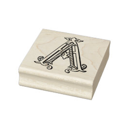 A Monogram AA Crest Rubber Ink Stamp Rubberstempel
