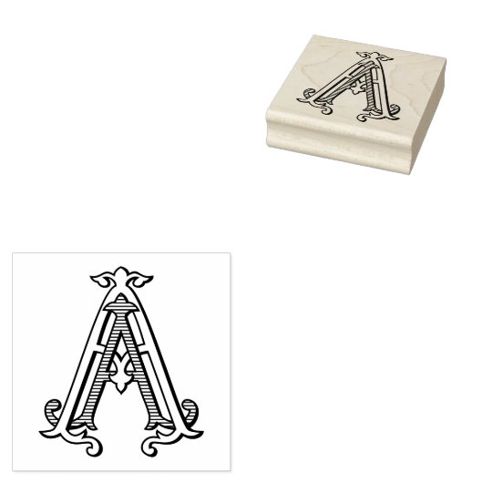 A Monogram AA Crest Rubber Ink Stamp Rubberstempel (Gestempeld)