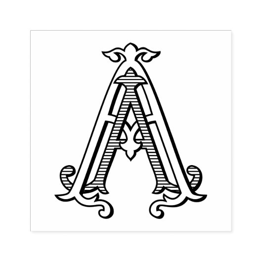 A Monogram AA Crest Rubber Ink Stamp Rubberstempel (Afrduk)