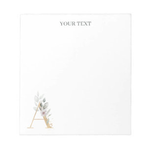 A Monogram Floral Aangepast Notitieblok