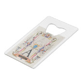 A Monogram Gifts, alfabet A, letters A Creditkaart Flessenopener (Achterkant Gekanteld)