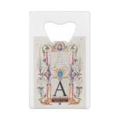A Monogram Gifts, alfabet A, letters A Creditkaart Flessenopener (Achterkant)