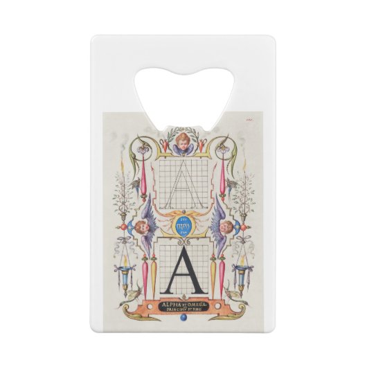A Monogram Gifts, alfabet A, letters A Creditkaart Flessenopener (Achterkant)