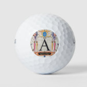 A Monogram Gifts, alfabet A, letters A Golfballen (Voorkant)