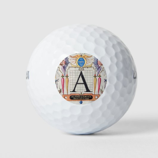 A Monogram Gifts, alfabet A, letters A Golfballen (Voorkant)
