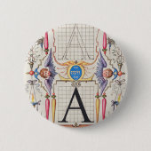 A Monogram Gifts, alfabet A, letters A Ronde Button 5,7 Cm (Voorkant)