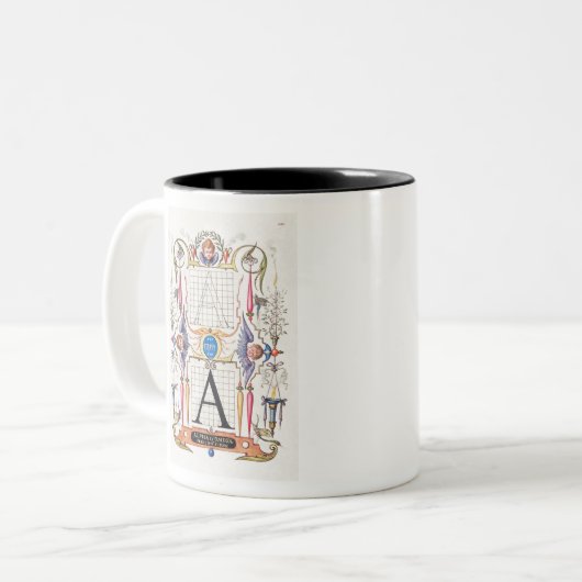 A Monogram Gifts, alfabet A, letters A Tweekleurige Koffiemok (Voorkant links)