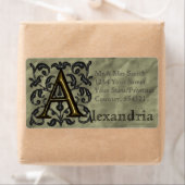 A -  monogram in reliëfdruk (Golden) Etiket (Insitu)