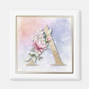 A Monogram roze Floral Magneet
