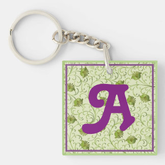 A-Monogrammed Green Spring Sleutelhanger